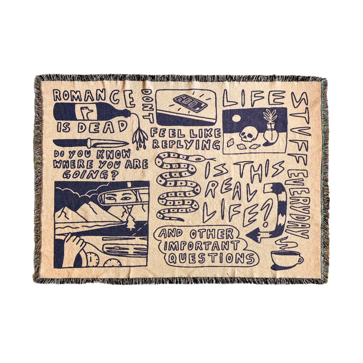 Life Stuff Large Woven Throw PRE ORDER Is This Real Life