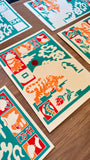 Bon Voyage! - Hand Pulled 5 Colour A3 Screen Print
