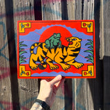 Lucky Frog - Acyrlic & Ink on Wood